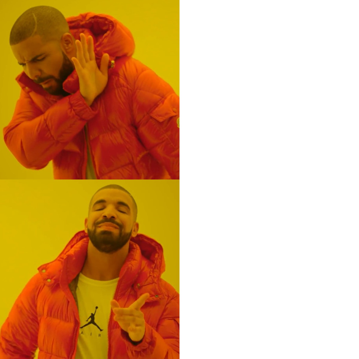 Drake Hotline Bling meme about OLIPOP