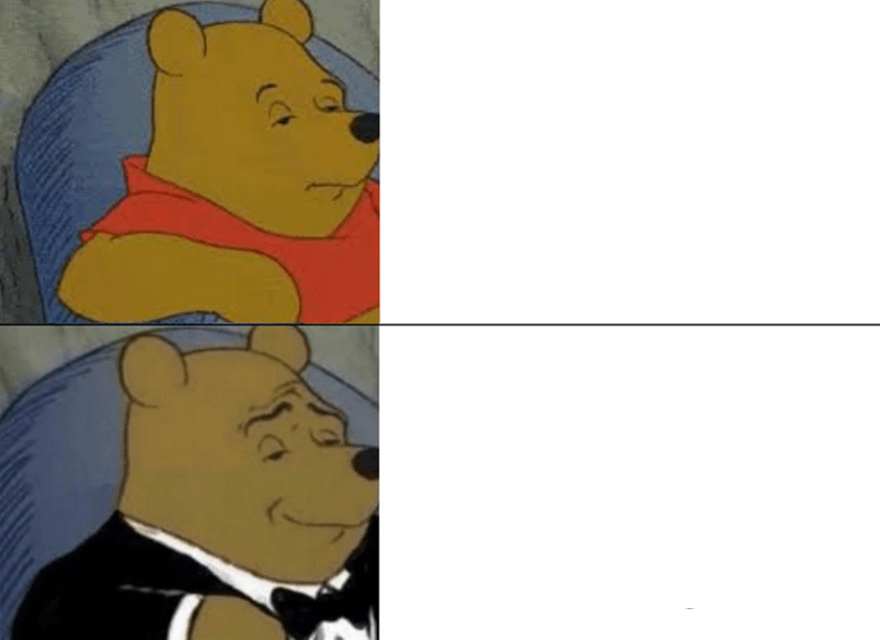 Tuxedo Winnie The Pooh meme about OLIPOP